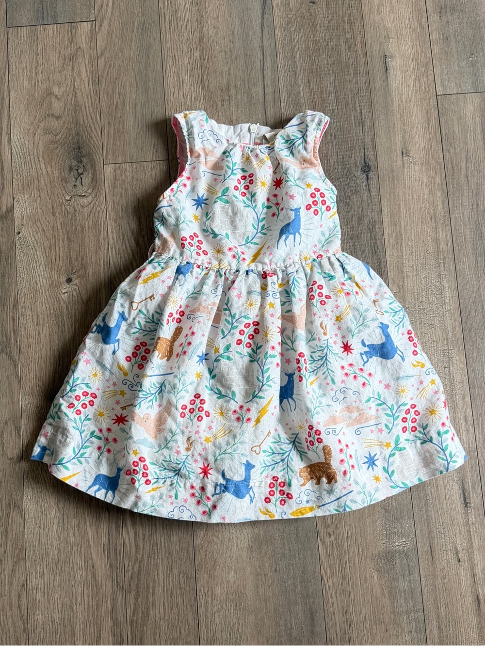 Harry Potter x Mini Boden Colorful Print Sleeveless Dress Size 3-4Y
